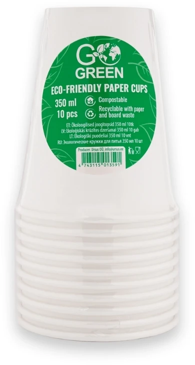 Bayer Design Gogreen Akiniai ekologiški Go Žalias 350ml 10 vnt. baltas