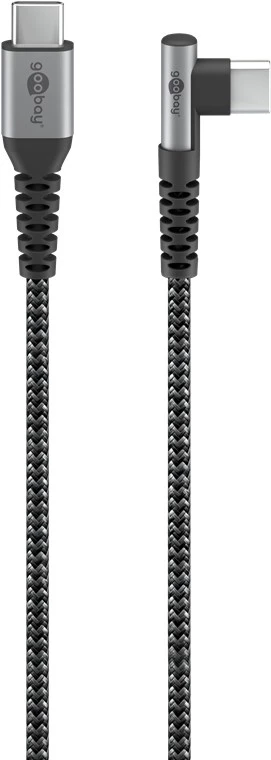 Goobay | 64659 USB-C į USB-C tekstilinis kabelis su metaliniais kištukais, 1 m | USB-C į USB-C