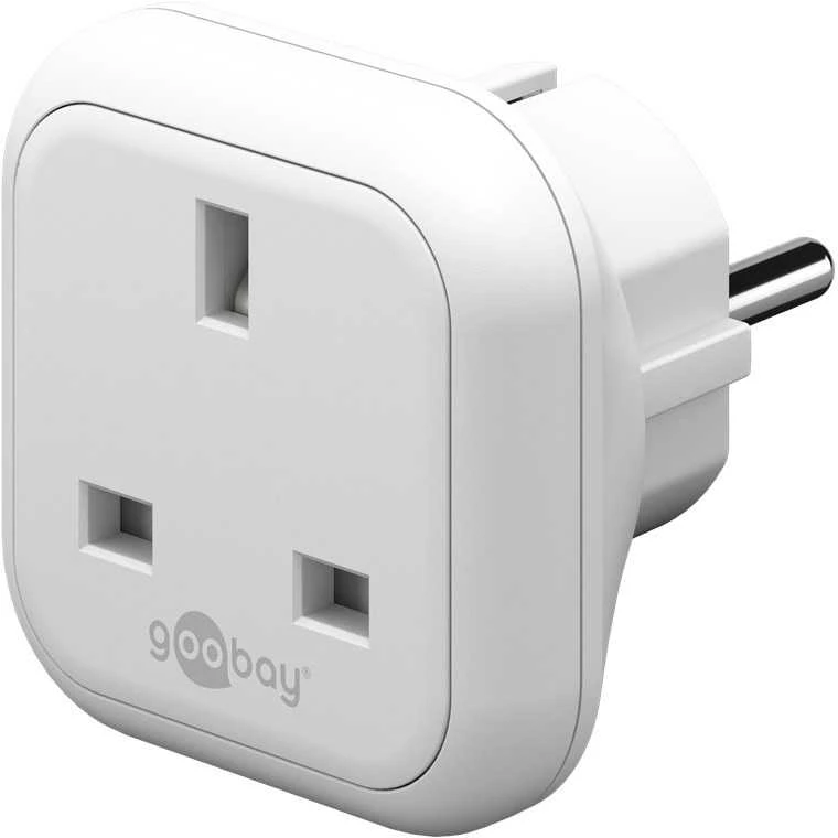 Goobay TECHLY 942709 Techly Maitinimo kištuko adapteris UK/EU 13A, UK/BS - CEE 7/7 baltas