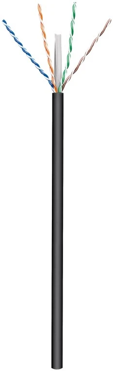 Goobay lauko tinklo kabelis | CAT 6 U/UTP | AWG 24/1 | Kabelio ilgis: 100 m | Juodas