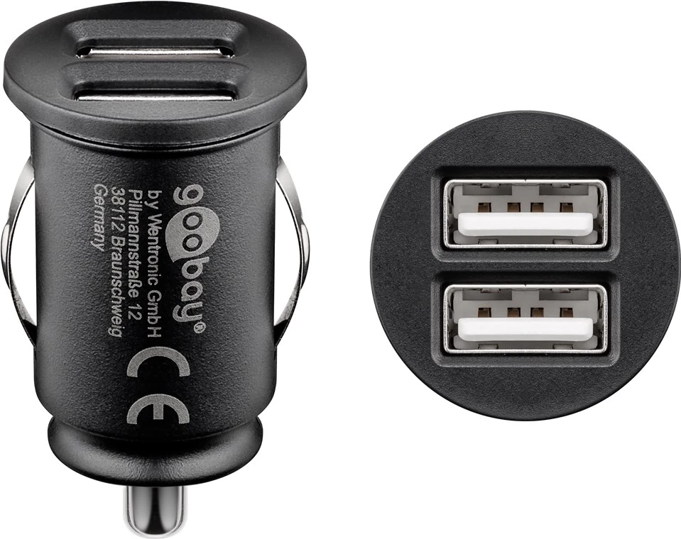 Goobay | Dvigubas USB automobilinis įkroviklis | 58912 | USB mini automobilinis įkroviklis