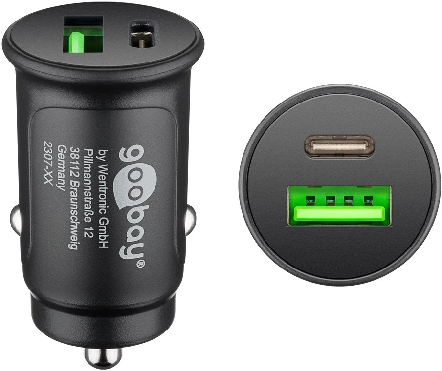 Goobay 59521 27 W Power Delivery Dual-USB automobilinis greitojo įkrovimo įkroviklis USB-C PD | Goobay