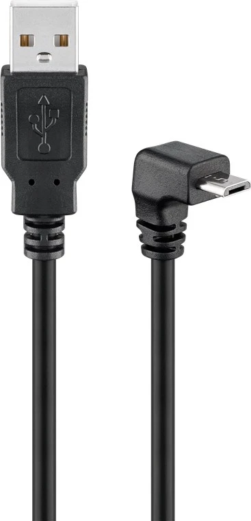 Goobay Kabelis USB A kištukas – micro USB B kištukas kampinis 1.8m