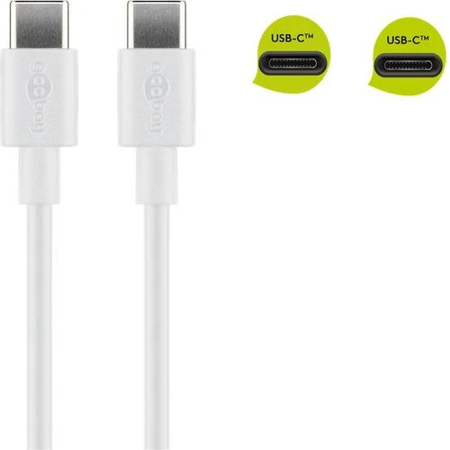 Goobay USB-C,Įkrovimo ir sinchronizavimo kabelis, 2 m, baltas | Goobay
