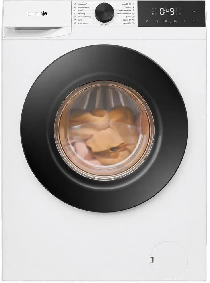 Gorenje | Skalbimo mašina | WG2PS62A2 | Energy efficiency class A | Front loading | Skalbimo talpa 6kg | 1200 RPM | Gylis 45 cm | Plotis 60 cm | LCD | Steam function | Baltas