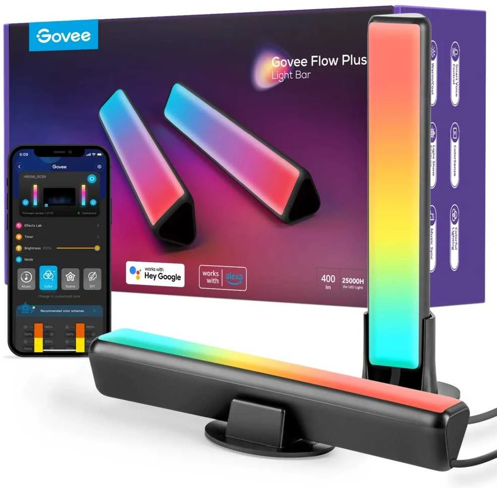 Govee H6056 Flow Plus | Lempa LED | RGBICWW, „Wi-Fi“, „Alexa“, „Google“.