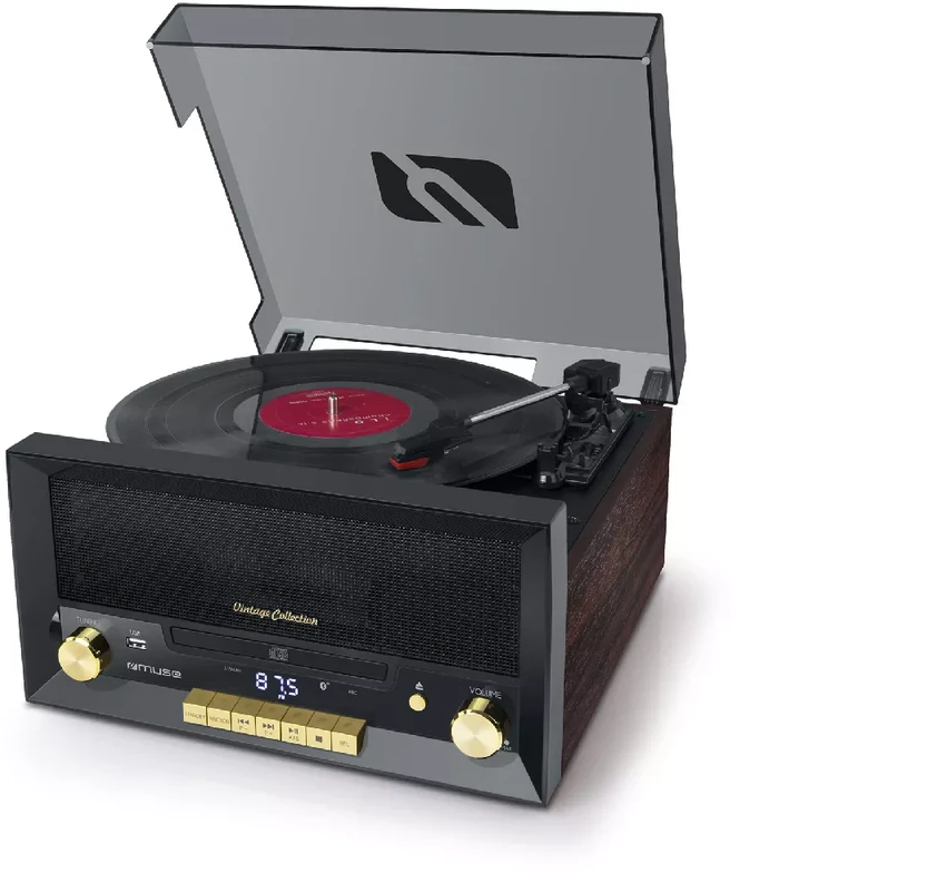 Muse Mūza | Patefono mikrosistema su vinilo deku | MT-112 W | Mikrosistemos kompaktinis diskas su patefonu | USB jungtis