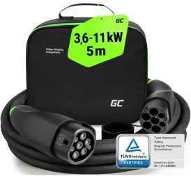 Green Cell Žalias Cell Žalias Cell GC Snap Type 2 EV įkrovimo kabelis 11kW 7m, skirtas Tesla Model Y 3 SX, VW ID.4, Kia EV6, Hyundai IONIQ 5, Ford Mach-E