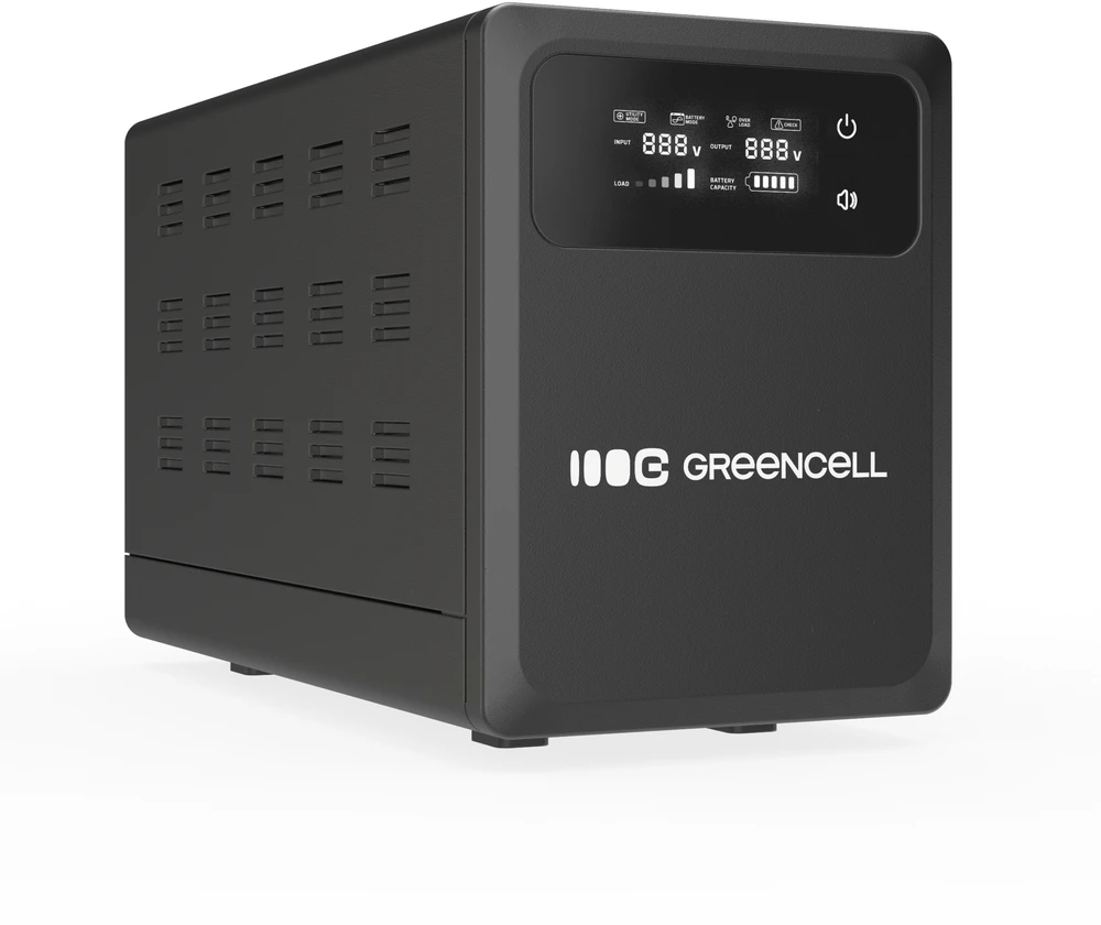 Green Cell Žalias Cell Žalias Cell nepertraukiamo maitinimo šaltinis (UPS) 800 VA 500 W su LCD ekranu, PowerCore 12 V nuolatinės srovės