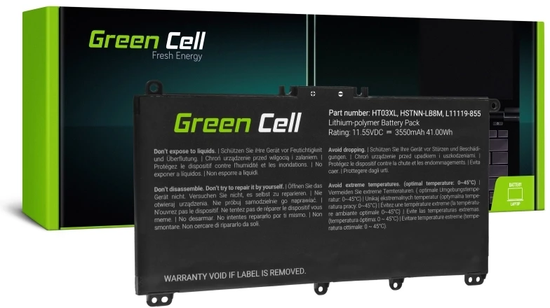 Green Cell Žalias Cell GREENCELL HP163 Bateria Žalias Cell HT03XL arba HP 240 G7 245 G7 250 G7 255 G7, HP 14 15 17,