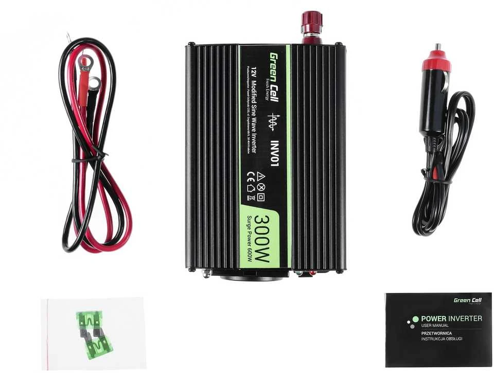 Green Cell Žalias Cell Žalias CELL Car Power Inverter Keitiklis 12V į 230V 300W/600W