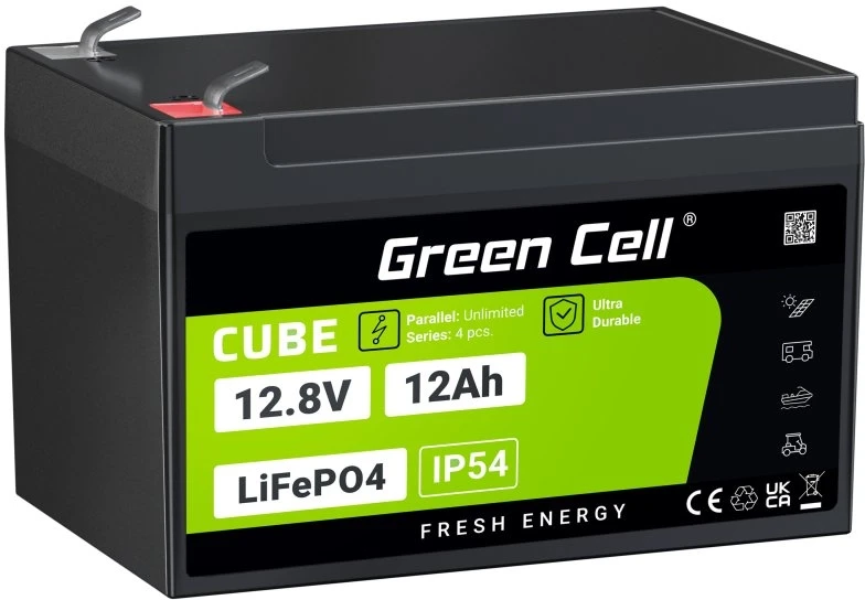 Green Cell „Žalias Cell“ Žalias Cell LFPGC12V12AH UPS akumuliatorius ličio geležies fosfatas (LiFePO4) 12,8 V 12 Ah