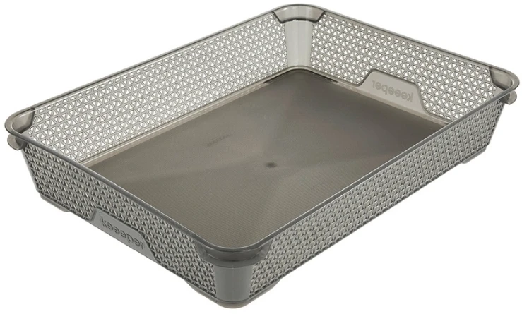 Blackfit8 Keeeper Basket mini A4 Mirko 36x26,5x7cm crystal pilka (transparent)