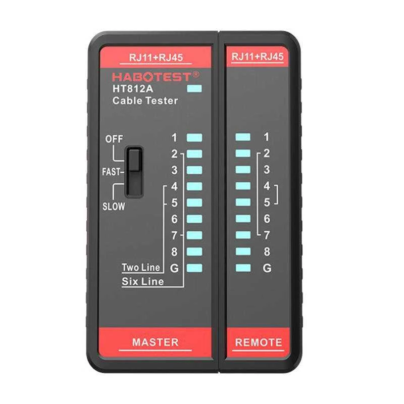 Habotest tinklo kabelio testeris HT812A RJ45/RJ14/RJ12/RJ9