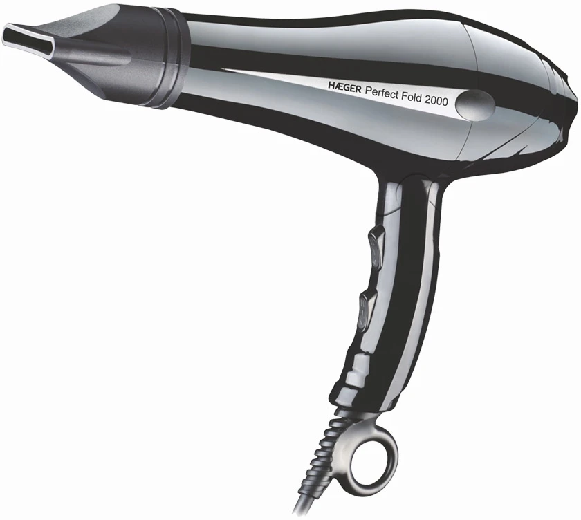 Haeger HD-200.012A Perfect Fold plaukų džiovintuvas su sulankstoma rankena, 2000 W