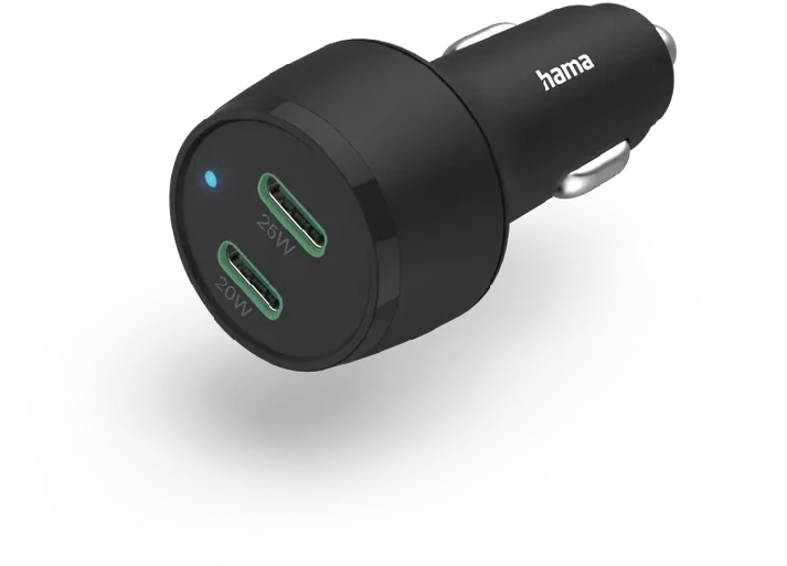 Hama PD/QC 45W (2x USB-C) juoda