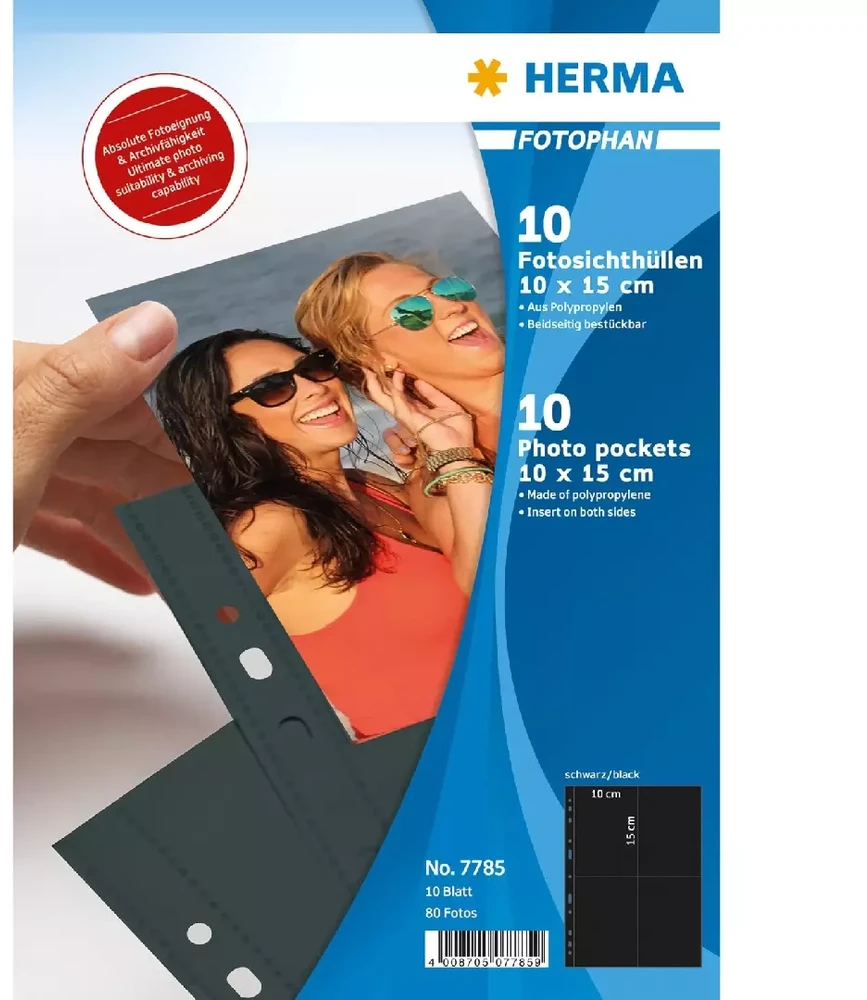 Nuotraukų rėmelis HERMA 7785 įmautė dokumentams 100 x 150 mm Polipropilenas (PP) 10 vnt