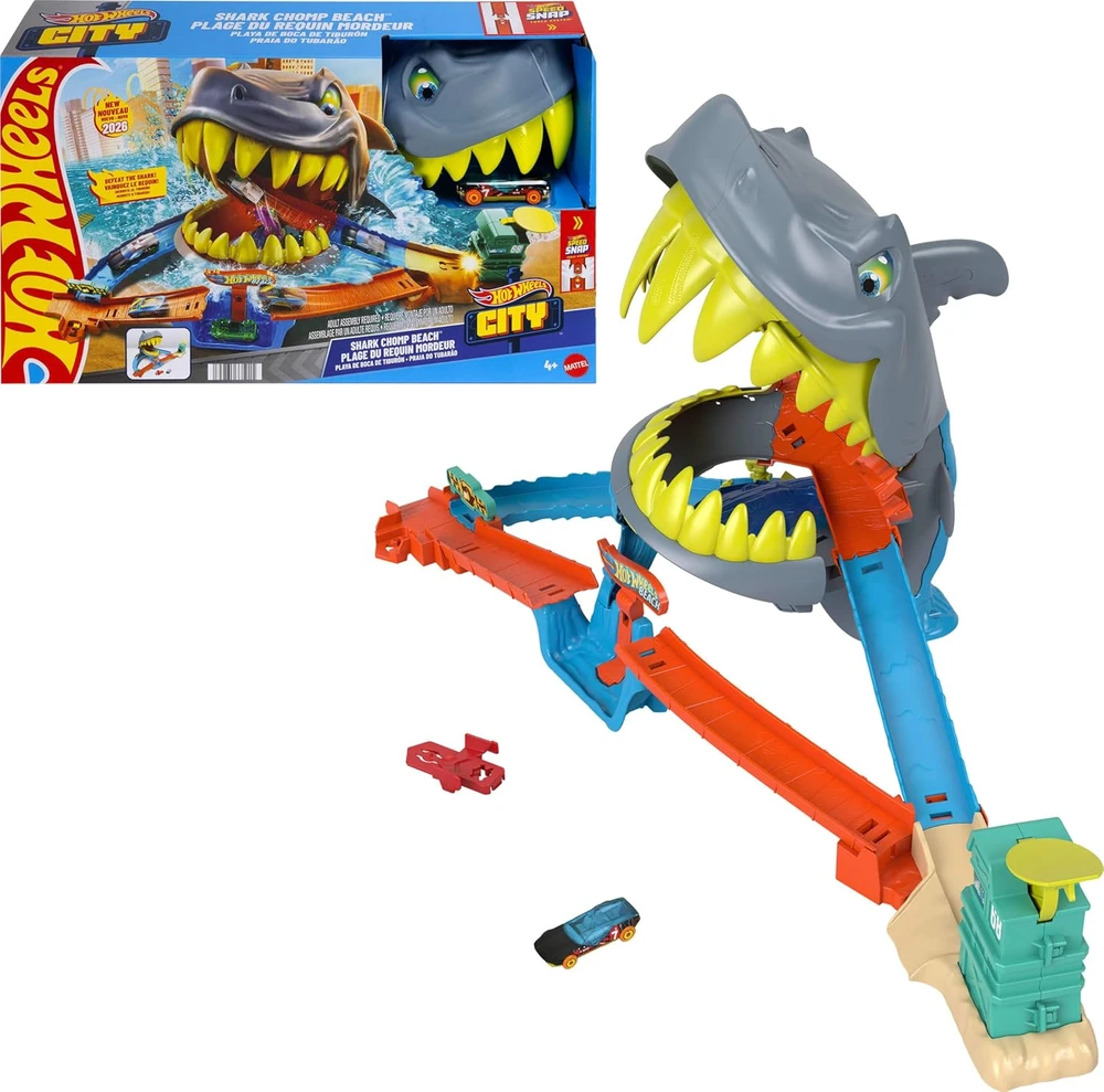 Mattel HOT WHEELS CITY rinkinys – Ryklio paplūdimio trasa (JHL96)