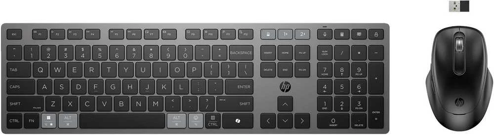 Hewlett Packard (HP) HP 725 Multi-Device Rechargeable Belaidė klaviatūra ir pelė Combo EURO