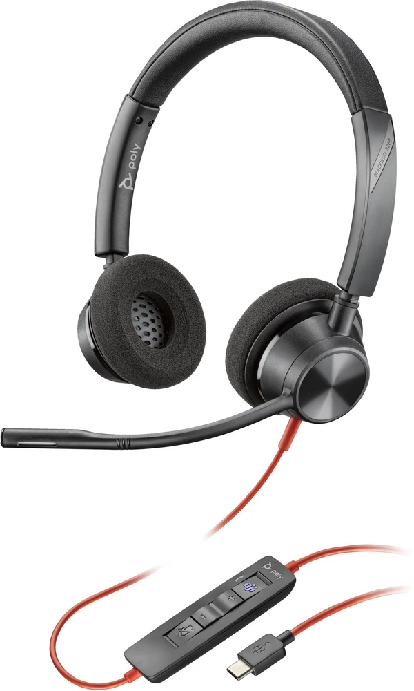 Hewlett Packard (HP) HP Poly Blackwire 3320 stereofoninis Microsoft Teams sertifikuotas USB-C Ausinės +USB-C/A adapteris