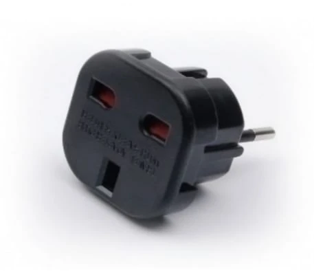 Juodas UK į EU elektros kištuko adapteris