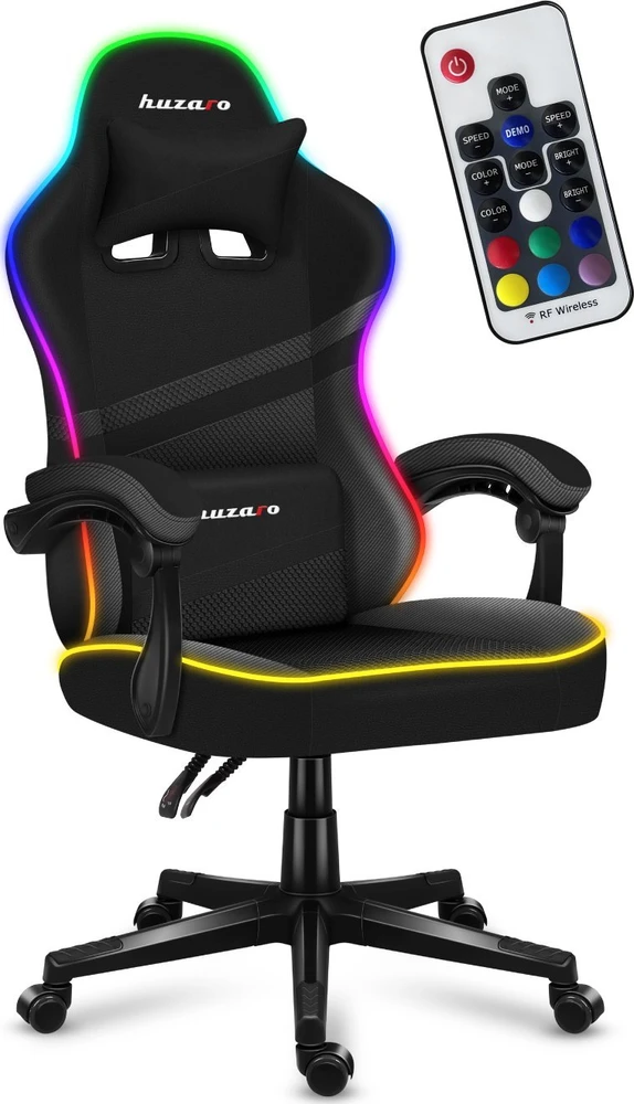 Žaidimų kėdė Huzaro Force 4.4, RGB juoda