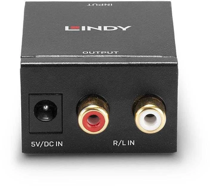 Garso Adapteris - LINDY Phono į TosLink ir Bendraašis ADC Adapteris 24-bit/48KHz, Juodas