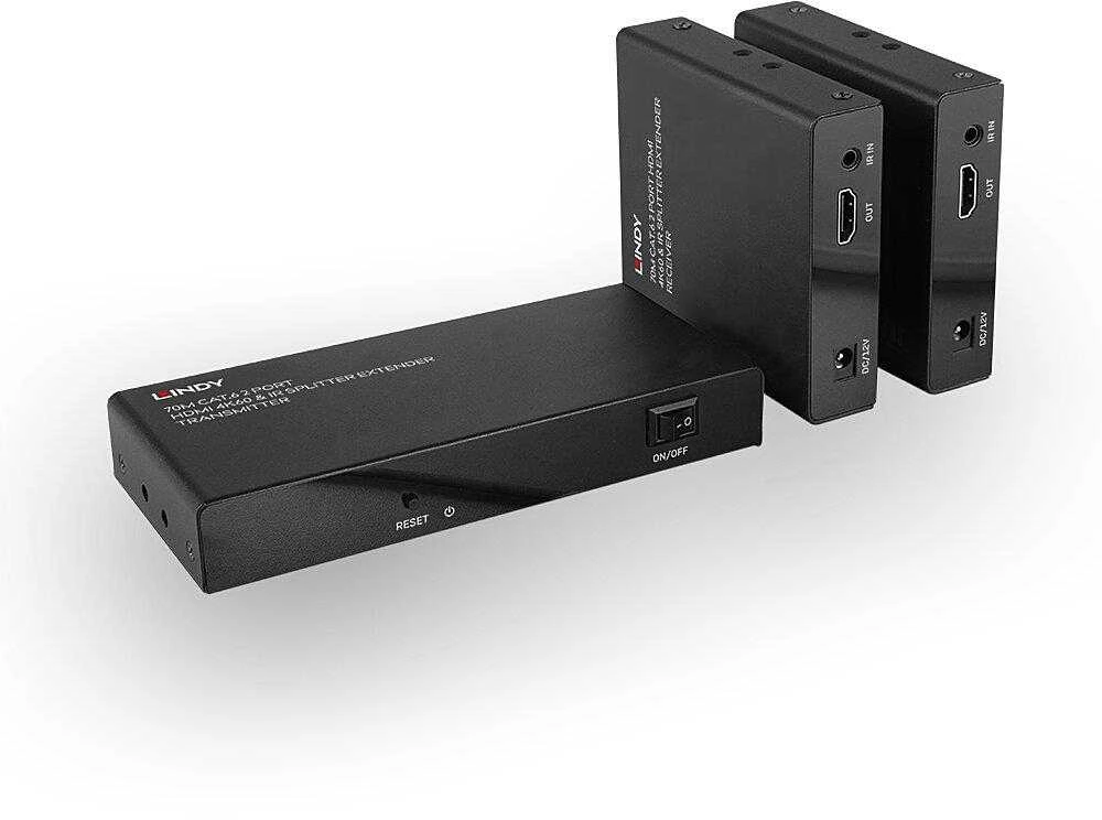Lindy HDMI Skirstytuvas - 70m Cat.6 2 Uostai 4K@60Hz IR Palaikymas