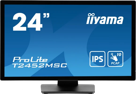 Monitorius „Iiyama“ 24 colių prijungtas PCAP 10P Touch, 1920 x 1080, IPS skydelis, plokščias rėmelis be stiklo, HDMI, ekrano prievadas, 360 cd/m² (su lietimu), USB šakotuvas 2x 3.0, garsiakalbiai, įmontuota interneto kamera ir mikrofonas