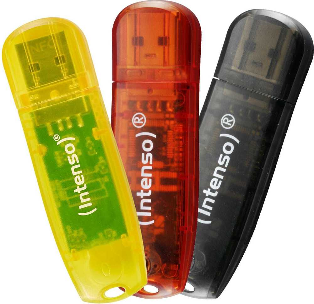 USB atmintinė „Intenso Intenso“ USB atmintinė 2.0 32 GB „Rainbow Line“ trijų dalių pakuotė