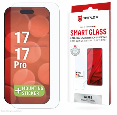 Apple iPhone 17/17 Pro išmaniojo ekrano stiklas, pagamintas iš „Displex“, skaidrus