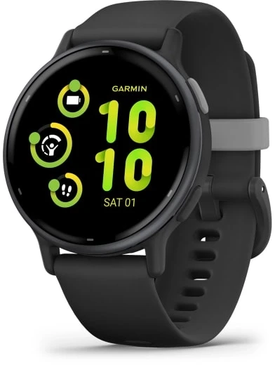 Išmanusis laikrodis Garmin Vivoactive 5 3.05 cm (1.2") AMOLED Digital 390 x 390 pikselių Jutiklinis ekranas Juodas Wi-Fi GPS (satellite)