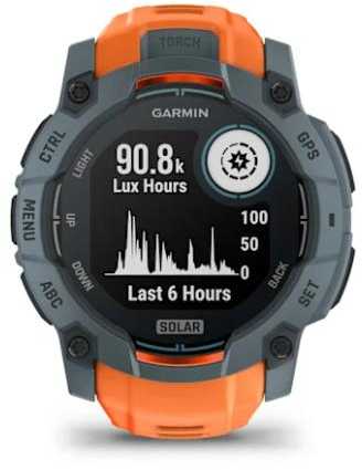 Išmanusis laikrodis Garmin Instinct 3 – 50 mm, Solar, Prieblandos dizaino su saulėgrįžos dizaino dirželiu