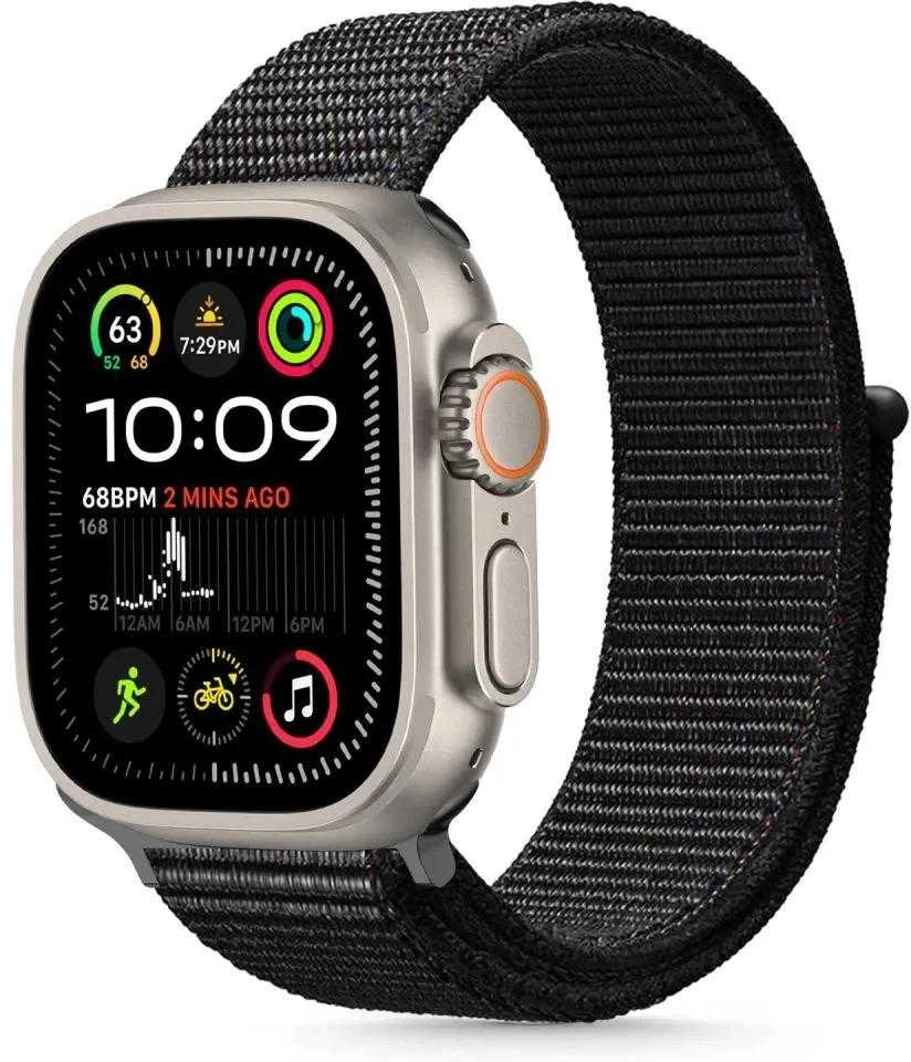 Apyrankė Apple Watch 6 / 7 / 8 / 9 / 10 / SE / Ultra 1 / 2 (44 / 45 / 46 / 49 mm) Tech-Protect Nylon juodos spalvos