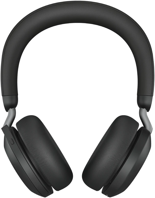 JABRA Evolve2 75 Ausinės on-ear Bluetooth belaidės aktyvus triukšmo slopinimas USB-C noise isolating juodas with charging stand MS Te