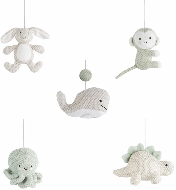 Clementoni Baby's only muzikinė karuselė gyvūnėliai 0+ Laurel žalsvai mėlyna/ Šiltas linas BO-815.023.062.50