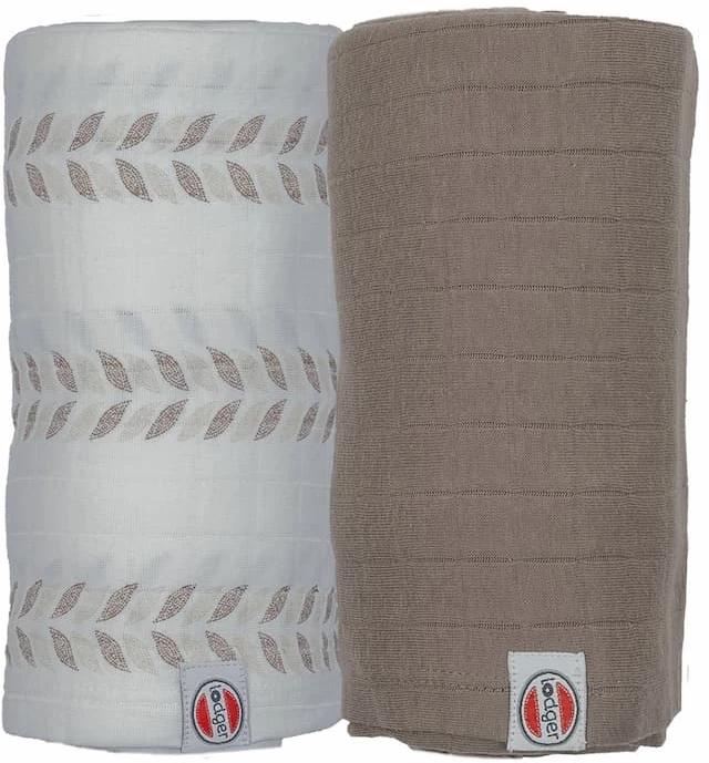 Static Control New! Lodger Swadler Solid Matcha cotton diaper Birch/Buffalo 110x110 cm 2pcs. SW 1093