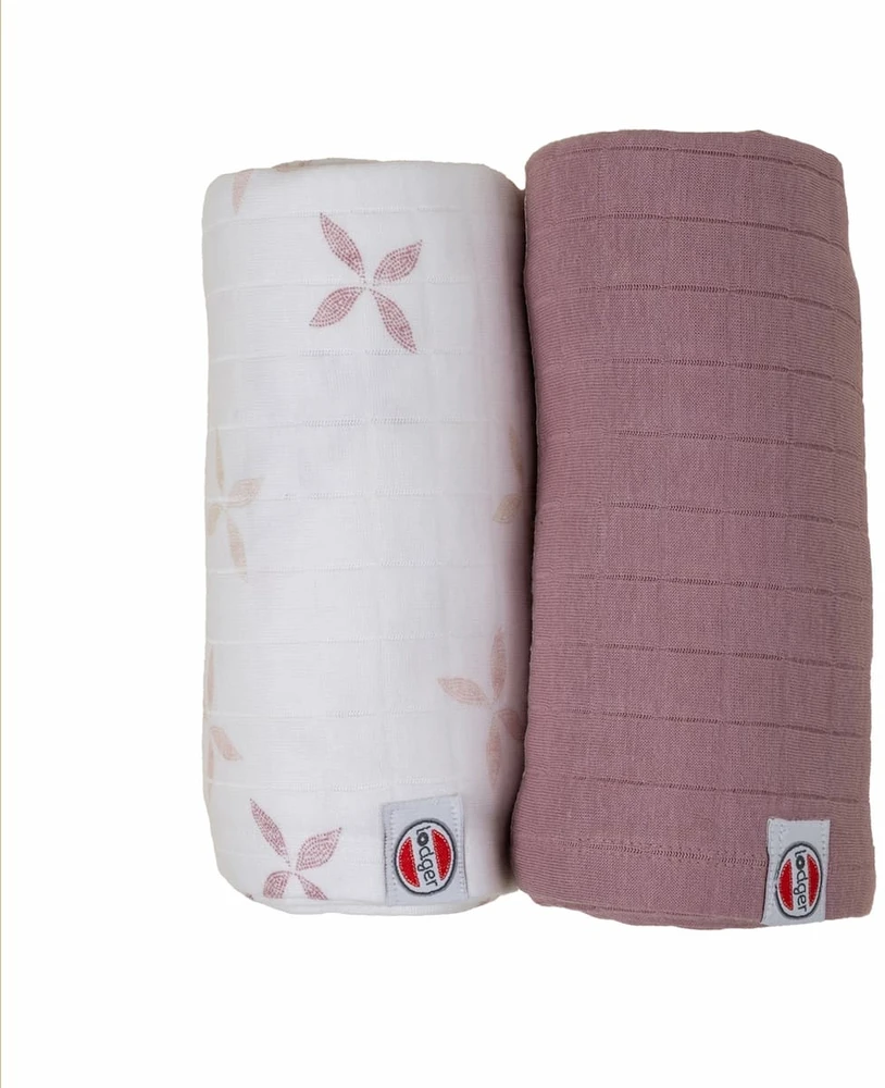 ExtraLink New! Lodger Swadler Solid Matcha cotton diaper Powder/Rose 110x110 cm 2pcs. SW 1123
