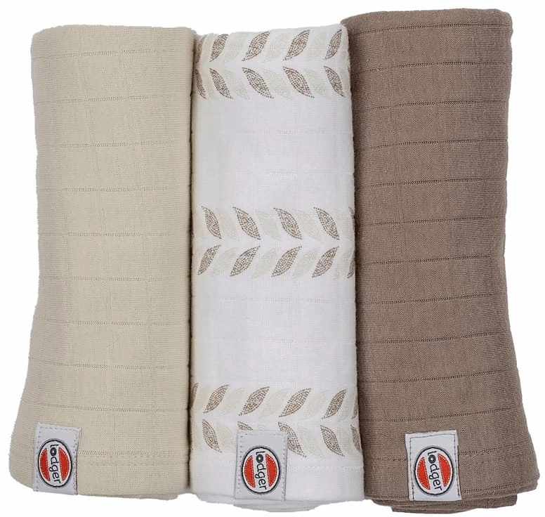 Happy New! Lodger Swadler Solid Matcha cotton diaper Birch 70x70 cm 3pcs. SWM 093