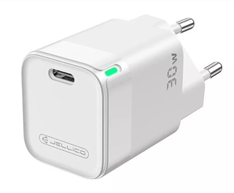 Jellico C43 Mini PD 30W QC 3.0 Smart Adaptīvs ātrais lādētājs ar 1x USB-C (5-20V) ligzdu Balts