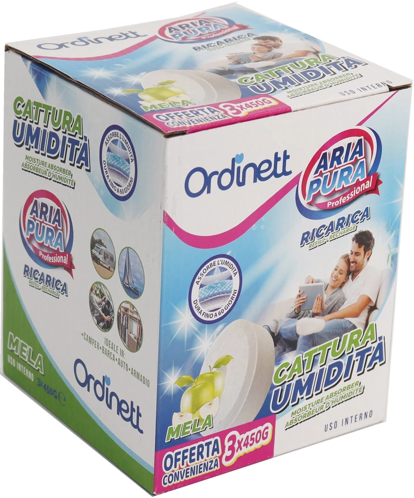 Jetworld ORDINETT Drėgmę sugeriančios papildymo tabletės 450 g x 3 vnt. obuolių
