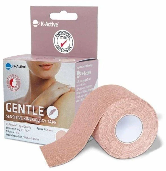 Eaton K-ACTIVE Gentle kinezioloģiskais teips jutīgai ādai 5cm x 5m