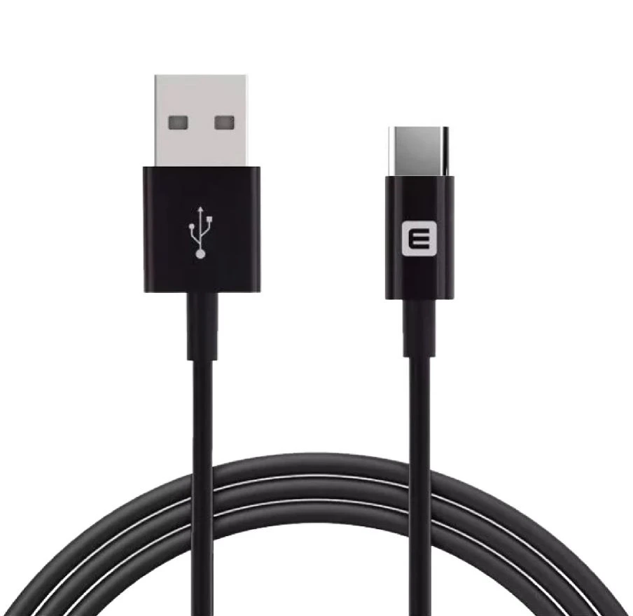Evelatus TPC0 Izturīgs TPE USB uz USB-C (Type-C) Universāls Ātrs 3.1A Uzlādes kabelis 1m Melns