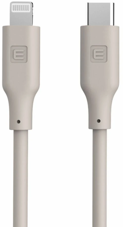 „Evelatus“ USB C į „Lightning“ silikoninis kabelis 1,2 m (MFI10CL) 60 W / 20 V 3 A šiltai pilkas