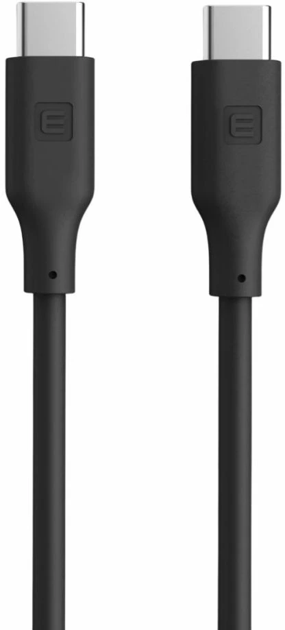 Evelatus Ultra-Mīksts Silikona USB-C uz USB-C Kabelis 1.2M 60W Ātrā Uzlāde Melns