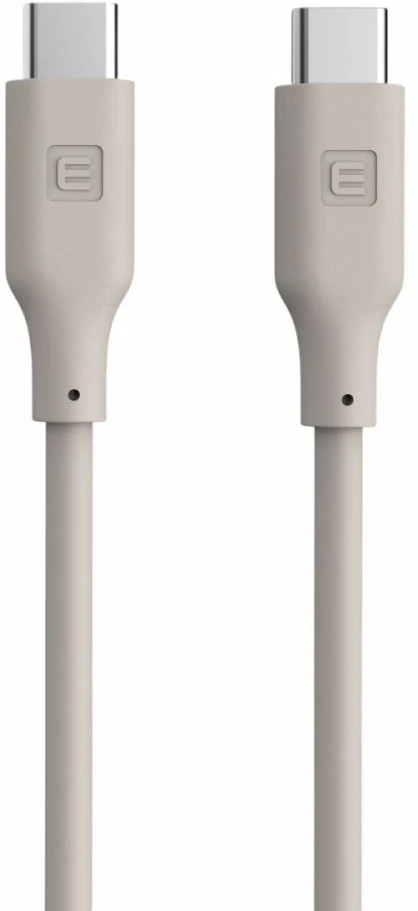 „Evelatus“ USB C į USB C silikoninis kabelis 1,2 m, 60 W / 20 V, 3 A, šiltai pilkas