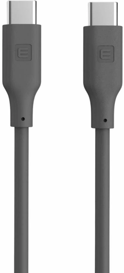 Evelatus FlexCharge III USB-C uz USB-C 60W Ātrā Silikona Vads 1.2M Pelēks