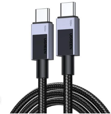 Ugreen Type C 2.0 Vīrietis uz Type C 2.0 Vīrietis 5A Datu Kabelis 1M Melns