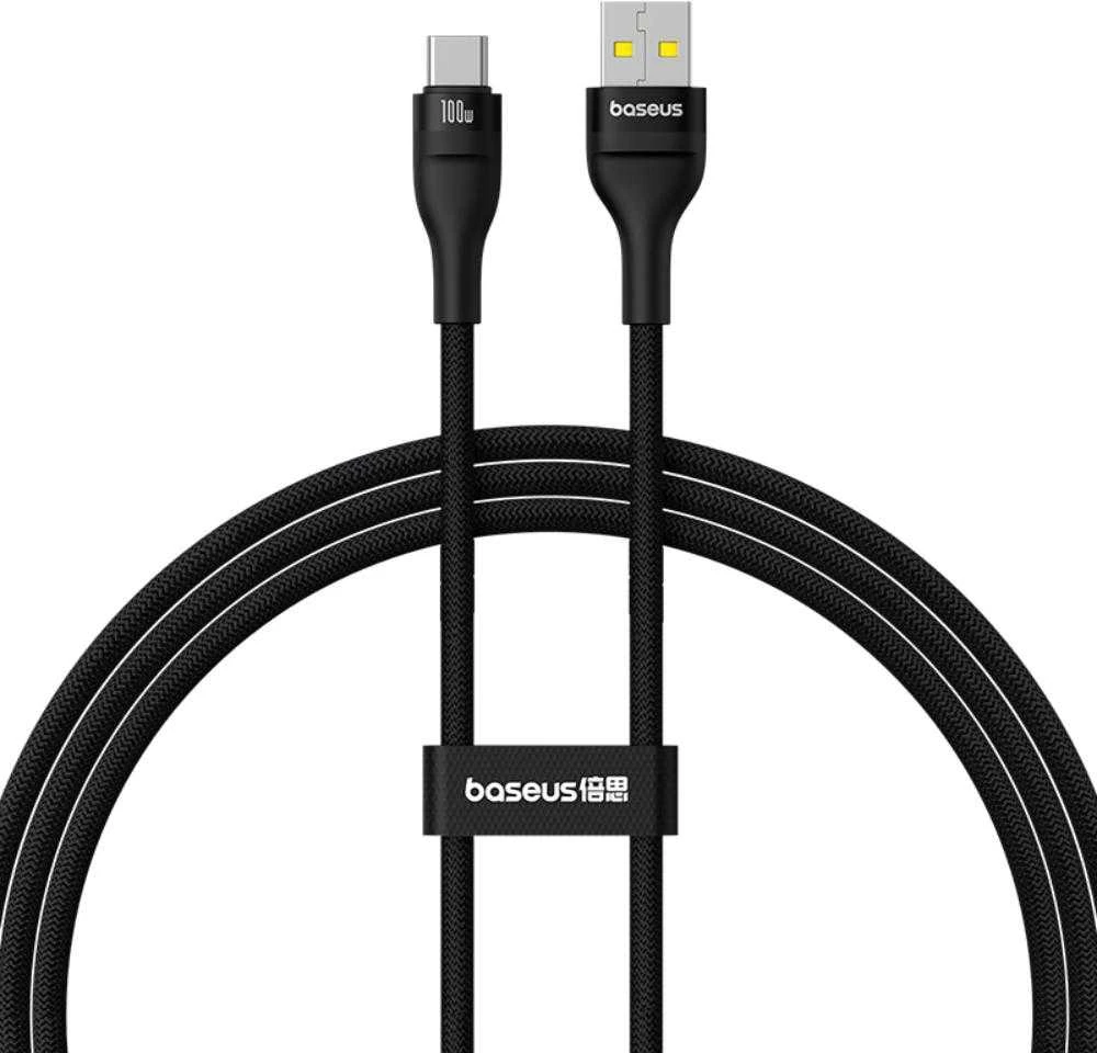 Įkrovimo kabelis Baseus Flash 2 USB į USB-C 100W, 2m (juodas)