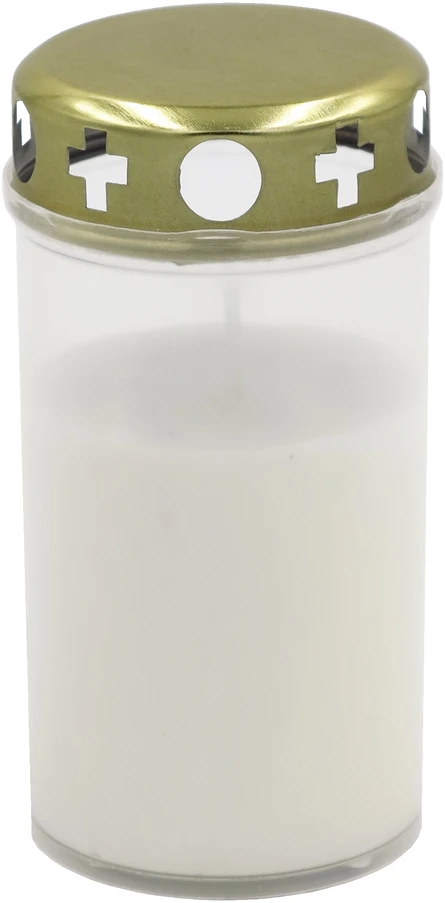 Candela Cap candle with cap burning duration ~40h baltas